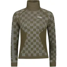 Mons Royale Ascender Merino Seamless Mock Longsleeve Dried Sage/Dark Olive XS