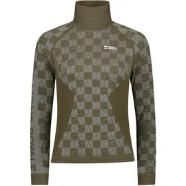 Mons Royale Ascender Merino Seamless Mock Longsleeve Dried Sage/Dark Olive XS