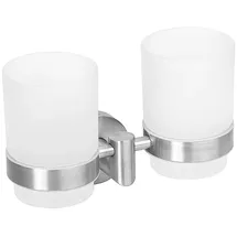 Brillantbad Zahnbürstenhalter Edelstahl/Glas grau