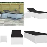 Vidaxl - Sonnenliege Mit Auflage Und Teetisch Poly Rattan Weiß - Sonnenliege - Gartenliege - Poolliege - Rattan Möbel - Outdoor Möbel - Home & Living