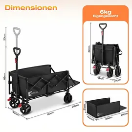 sunula Bollerwagen Faltbar 80L/115L schwarz
