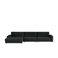 Ecksofa Samt  Scarlatti ¦ schwarz ¦ Maße (cm): B: 416 H: 83 T: 205.0