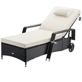 CASARIA Polyrattan Sonnenliege 193x90x43cm