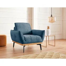 Sessel EXXPO - SOFA FASHION "Palic, Loungesessel", blau (denim), B:92cm H:87cm T:95cm, Sessel, Einzelsessel, inklusive Rückenverstellung