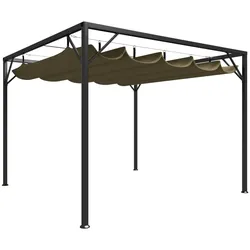 Gartenpavillon mit Ausziehbarem Dach 3x3 m Taupe 180 g/m2