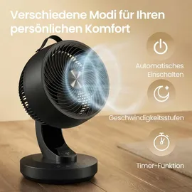 Songmics Tischventilator 25 cm Tischventilator Schwarz