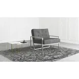 s-style möbel Loungesessel Tampa Samtstoff 84 x 81 x 89 cm Grau/Silber