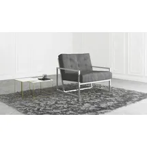 s-style möbel Loungesessel Tampa Samtstoff 84 x 81 x 89 cm Grau/Silber