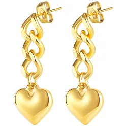 Paar Ohrstecker FIRETTI "Schmuck Geschenk Ohrschmuck Herz", gold (gelbgoldfarben), Ohrringe, Damen, Edelstahl