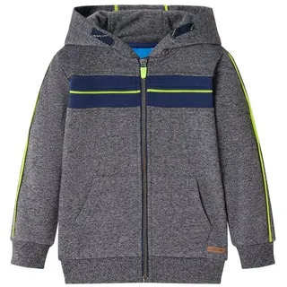 vidaXL Kinder-Kapuzenpullover mit Reißverschluss Grau Melange 92