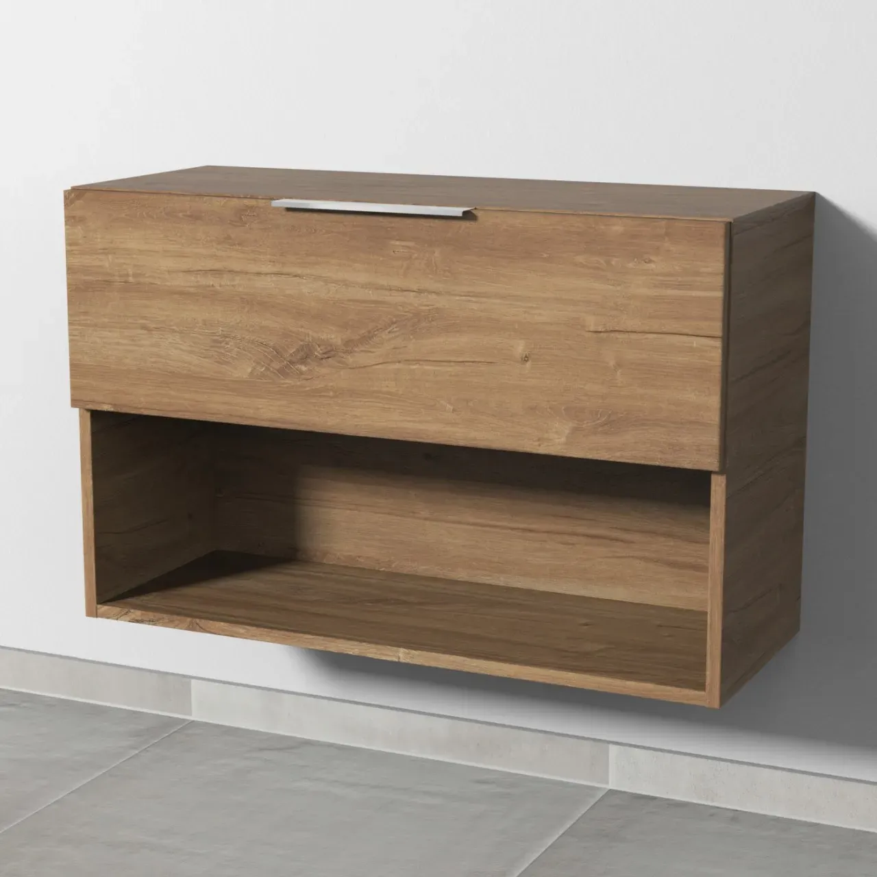Sanipa 4balance Anbauschrank mit 1 Auszug und 1 offenem Fach, Eiche-Kansas, DG11159 DG11159
