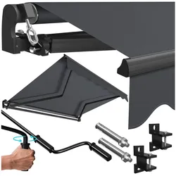 KESSER® Gelenkarmmarkise manuelle Markise Gelenkmarkise Terrassenmarkise Klemmmarkise Sonnenmarkise inkl. Wandhalterung Sonnenschutz Balkonmarkise wasserabweisender Alu/Polyester