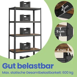 Songmics Schwerlastregal schwarz, 100x200x50cm (B34GLR050B11)