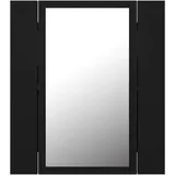 vidaXL LED-Bad-Spiegelschrank Schwarz 40x12x45 cm Acryl