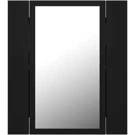 vidaXL LED-Bad-Spiegelschrank Schwarz 40x12x45 cm Acryl