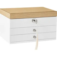 Songmics Schmuckbox mit Spiegel Weiß JOW15WN