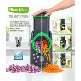 Genius Nicer Dicer Electro Gemüsereibe 25-tlg. Schwarz/Grün