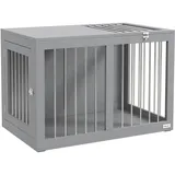 PawHut Hundekäfig für Zuhause Mittelgroße Hunde mit Türen Grau 80 x 50 x 56,5 cm