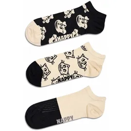 Happy Socks Sneakersocken 3er Pack Beige/Schwarz/Mehrfarbig 41-46
