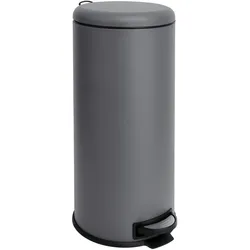 SVITA T30 Mülleimer Grau 30Liter Edelstahl Treteimer Abfalleimer Mülltonne