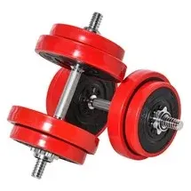Homcom Hantel-Set schwarz Polypropylen B/H/L: ca. 21,5x21,5x3,8 cm - rot, schwarz