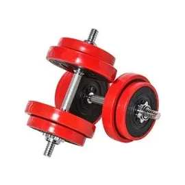 Homcom Hantel-Set schwarz Polypropylen B/H/L: ca. 21,5x21,5x3,8 cm - rot, schwarz