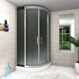 AcquaVapore Duschkabine Dusche D46-03M1 Komplettdusche Fertigdusche 80x80 cm - Schwarz