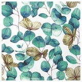 Home Fashion Lunchservietten „Eucalyptus Leaves“, 33x33 cm, 3-lagig, Home Fashion®, 20 Stück, Jubiläum, Jugendweihe, Kommunion, Konfirmation