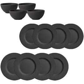 Villeroy & Boch Manufacture Rock Teller-Set 12-tlg. schwarz