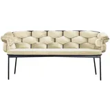 KAWOLA Sitzbank MONTY Velvet Weiß 240 x 78 x 62 cm