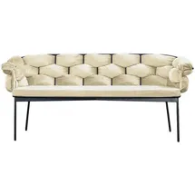 KAWOLA Sitzbank MONTY Velvet Weiß 240 x 78 x 62 cm