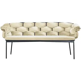 KAWOLA Sitzbank MONTY Velvet Weiß 240 x 78 x 62 cm