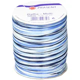 PATTBERG PRÄSENT C.E. Pattberg Raffia-Multicolour Bastband blau-weiß-Creme, 50 m Geschenkband zum Einpacken, 5-strängiges Bastelband für Geschenke, Zubehör zum Dekorieren & Basteln