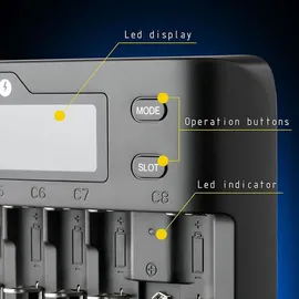 Everactive Batterieladegerät für Li-Ionen- und Ni-MH-Akkus everActive UC800