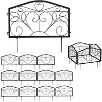 Beetzaun Beetumrandung Zierzaun Steckzaun Gartenzaun antik Metall 12 Teile