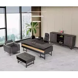 xl moebel gmbh Xlmoebel Büromöbel-Set Eckschreibtisch mit Schrank und Couchtisch in modernem Design, (3-tlg., Set 3 tlg (Eckschreibtisch + Couchtisch + Büroschrank), Hergestellt in Europa schwarz