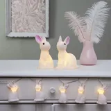 MARELIDA LED Lichterkette Bunny 10 weiße Häschen mit warmweißen LED - 1,35m - Batterie - Timer