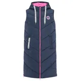 Zwillingsherz Steppweste "Strandglück" Doppel-Zipper, Kontrastdetails, Eingrifftaschen, modisch, knielang blau XL