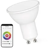 EMOS GoSmart LED-Reflektorlampe, MR16 ZigBee 4,8W Ersatz für 35W, Helligkeit 400 lm, RGB, Lichtfarbe 2700-6500 K, ZigBee Gateway, kompatibel mit Tuya GoSmart-App, Sprach-Assistant, GU10 Sockel, Weiß