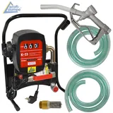 DIESELPUMPE Heizölpumpe Biodiesel-Pumpe SELBSTANSAUGEND Power-600-4 Kraftstoffpumpe 230V Elektro-Dieselpumpe mit Zähler, Flexi-Saug-und Druckschlauch, Aluminium, Zubehör