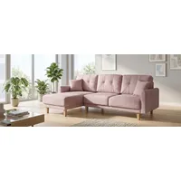 Home Affaire Ecksofa HOME AFFAIRE "TRIPLO optionale Schlafsofa mit Bettkasten, Maße B/T/H: 234/164/89 cm", rosa (flamingo), B:234cm H:89cm T:164cm, Sofas, Ecksofa, L-Form wahlweise mit Bettfunktion - Liegefläche 132x210 cm