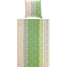 Erwin Müller Bettwäsche in grün-grau | Gr.: 155 x 220 + 80 x 80 cm