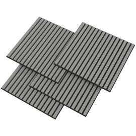 [neu.holz] Akustik-Wandpaneel Vang hellgrau 4 St. 60 x 60 cm
