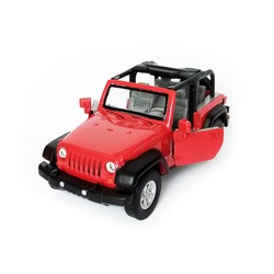 Welly Modellauto JEEP Wrangler Rubicon Metall Modellauto Modell Auto 56 (Rot zu), Spielzeugauto Kinder Geschenk rot