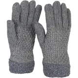 Stylebreaker Strickhandschuhe mit Perlmuster und Fleece Grau Einheitsgröße