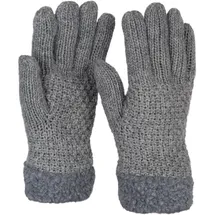 Stylebreaker Strickhandschuhe mit Perlmuster und Fleece Grau Einheitsgröße