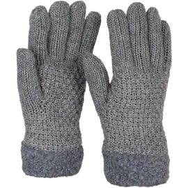 Stylebreaker Strickhandschuhe mit Perlmuster und Fleece Grau Einheitsgröße