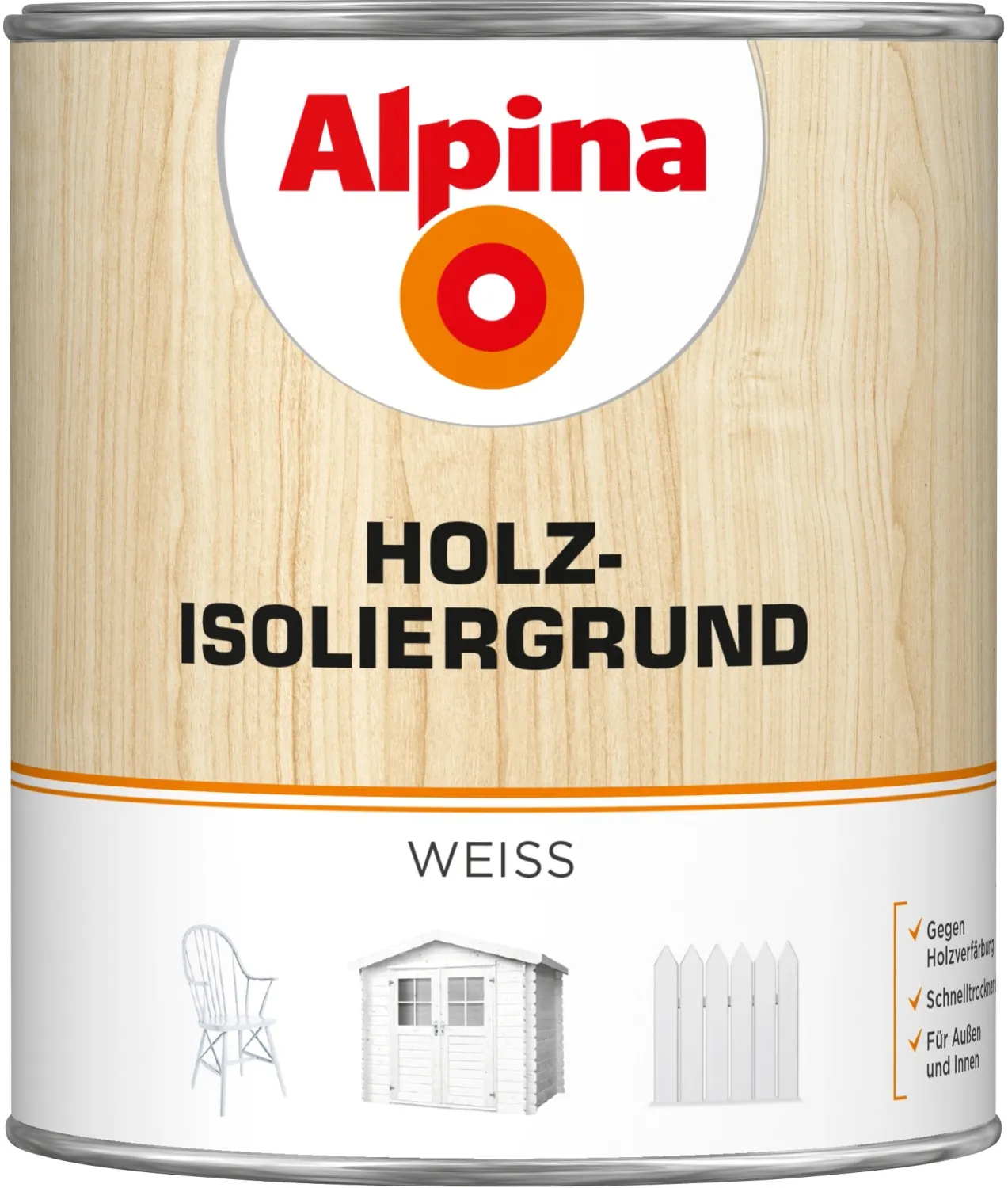 Alpina Holz-Isoliergrund Weiß matt 750 ml