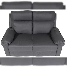 Mendler 2er Kinosessel HWC-L94, Relaxsessel Fernsehsessel Sofa, Armlehne Liegefunktion Nosagfederung Stoff/Textil ~ dunkelgrau