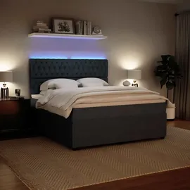 vidaXL Boxspringbett 180 x 200 cm Dunkelgrau
